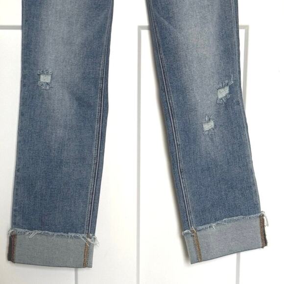 NWOT Lovervet High Rise Medium Wash Distressed Straight Leg Jeans Size 24 - Picture 9 of 12